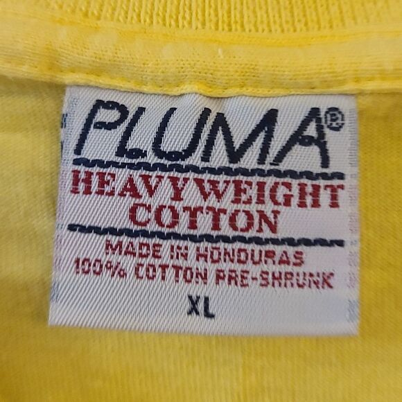 XL Yellow PLUMA Short Sleeved Tee Shirt - Picture 2 of 3
